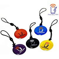 TimesKey 10 x NFC KeyFob NTAG 215 5 colores- Impermeable– Trabajando Con Amiibo TagMo– NTAG215 Compatible Con Todos Los…